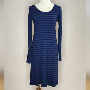 Striped Midi Dress- Blue